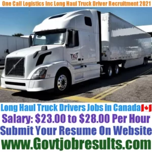 One Call Logistics Inc Long Haul Truck Driver Recruitment 2021-22
