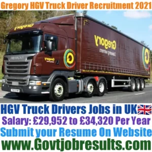 Gregory HGV Truck Driver Recruitment 2021-22