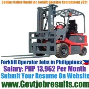 Conlins Coffee World Inc Forklift Operator Recruitment 2021-22