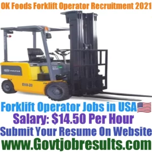 OK Foods Forklift Operator Recruitment 2021-22