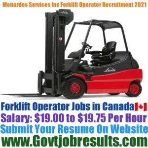 Monardos Services Inc Forklift Operator Recruitment 2021-22