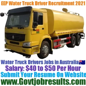 EEP Water Truck Driver Recruitment 2021-22