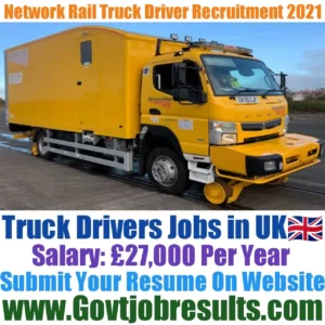 Network Rail Truck Driver Recruitment 2021-22