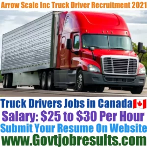 Arrow Scale Inc Truck Driver Recruitment 2021-22