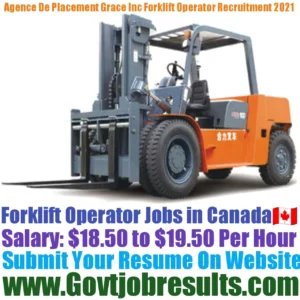 Agence De Placement Grace Inc Forklift Operator Recruitment 2021-22