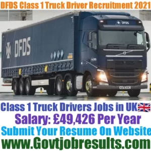 DFDS Class 1 Truck Driver Recruitment 2021-22