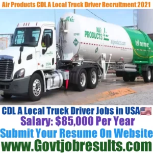 Air Products CDL A Local Truck Driver Recruitment 2021-22