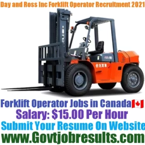 Day and Ross Inc Forklift Operator Recruitment 2021-22