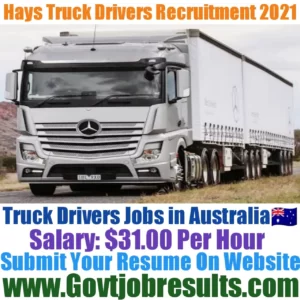 Hays Truck Driver Recruitment 2021-22