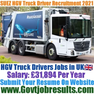SUEZ HGV Truck Driver Recruitment 2021-22