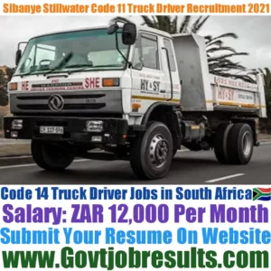 Sibanye Stillwater Code 11 Truck Driver Recruitment 2021-22