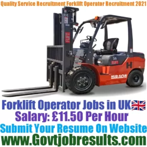 Quality Service Recruitment Forklift Operator Recruitment 2021-22