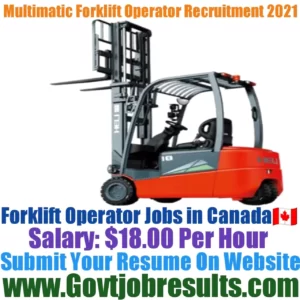 Multimatic Forklift Operator Recruitment 2021-22
