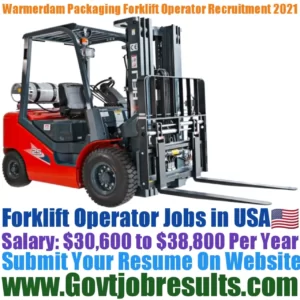 Warmerdam Packaging Forklift Operator Recruitment 2021-22 
