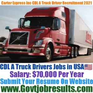 Carter Express CDL A Truck Driver Recruitment 2021-22