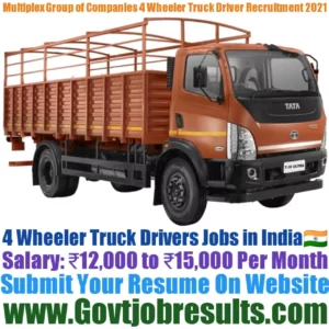 Multiplex Group of Companies 4 Wheeler Truck Driver Recruitment 2021-22