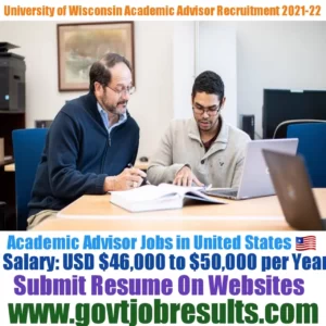 University of Wisconsin Academic Advisor Recruitment 2021-22