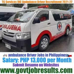 TG Service Ambulance Driver Recruitment 2021-22
