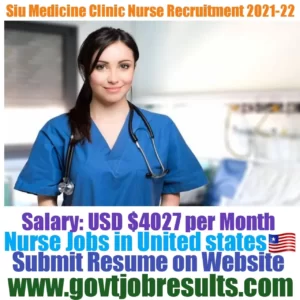 Siu Medicine Clinic Nurse Recruitment 2021-22