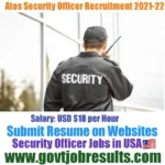 Atos Security Officer Recruitment 2021-22