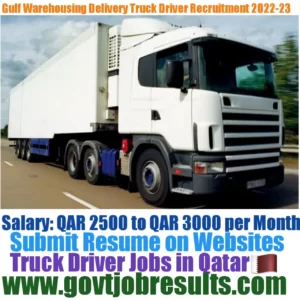 Gulf Warehousing Delivery Truck driver Recruitment 2022-23