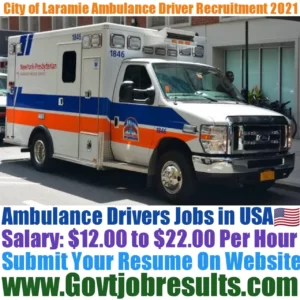 City of Laramie Ambulance Driver Recruitment 2021-22