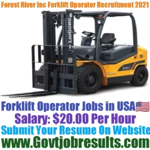 Forest River Inc Forklift Operator Recruitment 2021-22