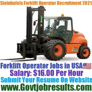 Steinhafels Forklift Operator Recruitment 2021-22