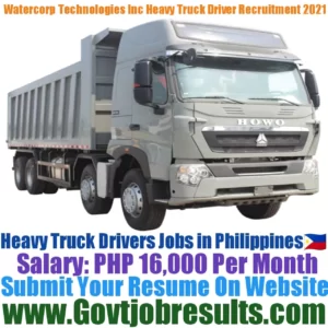 Watercorp Technologies Inc Heavy Truck Driver Recruitment 2021-22