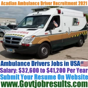 Acadian Ambulance Driver Recruitment 2021-22