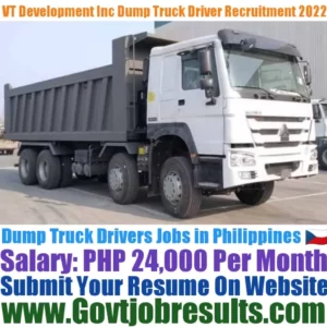 VT Development Inc Dump Truck Driver Recruitment 2022-23