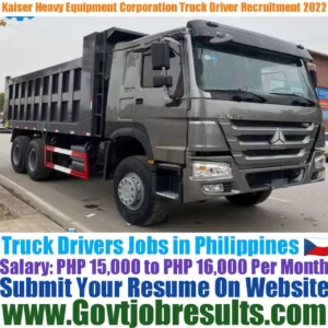 Kaiser Heavy Equipment Corporation Truck Driver Recruitment 2022-23