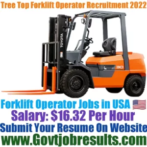 Tree Top Forklift Operator Recruitment 2022-23