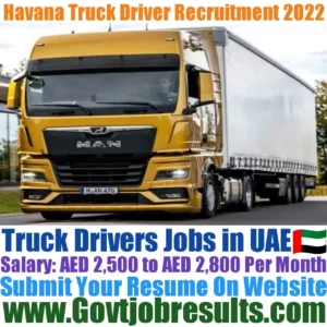 Havana Truck Driver Recruitment 2022-23
