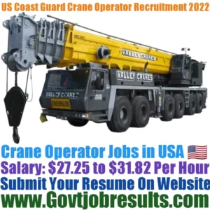 US Coast Guard Crane Operator Recruitment 2022-23