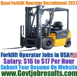 Quad Forklift Operator Recruitment 2022-23