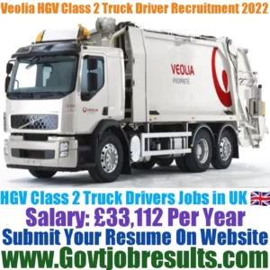Veolia HGV Class 2 Truck Driver Recruitment 2021-22