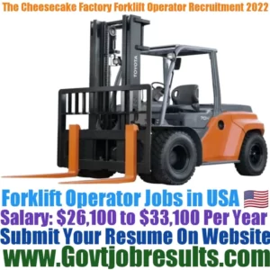 The Cheesecake Factory Forklift Operator Recruitment 2022-23