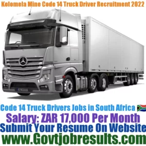 Kolomela Mine CODE 14 Truck Driver Recruitment 2022-23