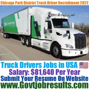 Chicago Park District Truck Driver Recruitment 2022-23