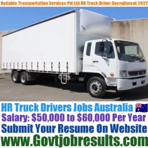 Reliable Transportation Services Pvt Ltd HR Truck Driver Recruitment 2022-23