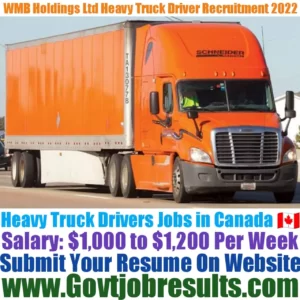 WMB Holdings Ltd Heavy Truck Driver Recruitment 2022-23
