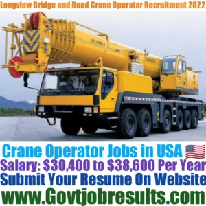 Longview Bridge and Road Crane Operator Recruitment 2022-23