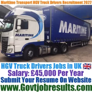 Maritime Transport HGV Truck Driver Recruitment 2022-23