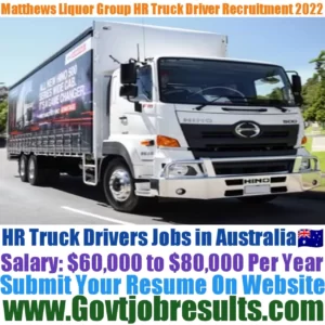 Matthews Liquor Group HR Truck Driver Recruitment 2022-23