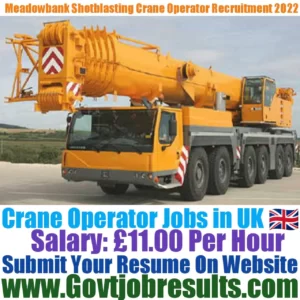 Meadowbank Shotblasting Crane Operator Recruitment 2022-23