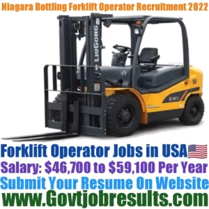 Niagara Bottling Forklift Operator Recruitment 2022-23