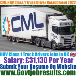 CML HGV Class 1 Driver Recruitment 2022-23