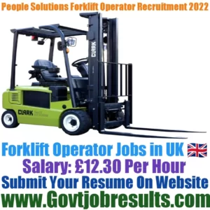 People Solutions Forklift Operator Recruitment 2022-23