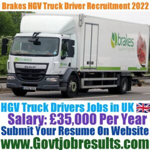 Brakes HGV Truck Driver Recruitment 2022-23